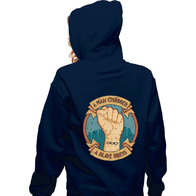 Shirts Zippered Hoodies, Unisex / Small / Navy A Man Chooses A Slave Obeys