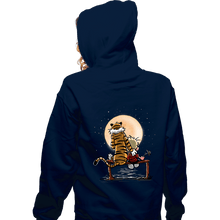 Load image into Gallery viewer, Daily_Deal_Shirts Zippered Hoodies, Unisex / Small / Navy Calvin Friends
