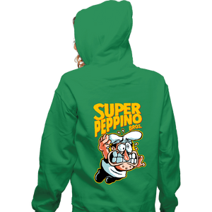 Daily_Deal_Shirts Zippered Hoodies, Unisex / Small / Irish Green Super Peppino Bros.