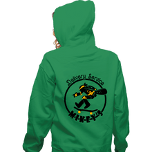 Load image into Gallery viewer, Secret_Shirts Zippered Hoodies, Unisex / Small / Irish Green Mikey&#39;s Delivery Service
