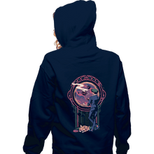 Load image into Gallery viewer, Daily_Deal_Shirts Zippered Hoodies, Unisex / Small / Navy Space Cowboy Contemplation
