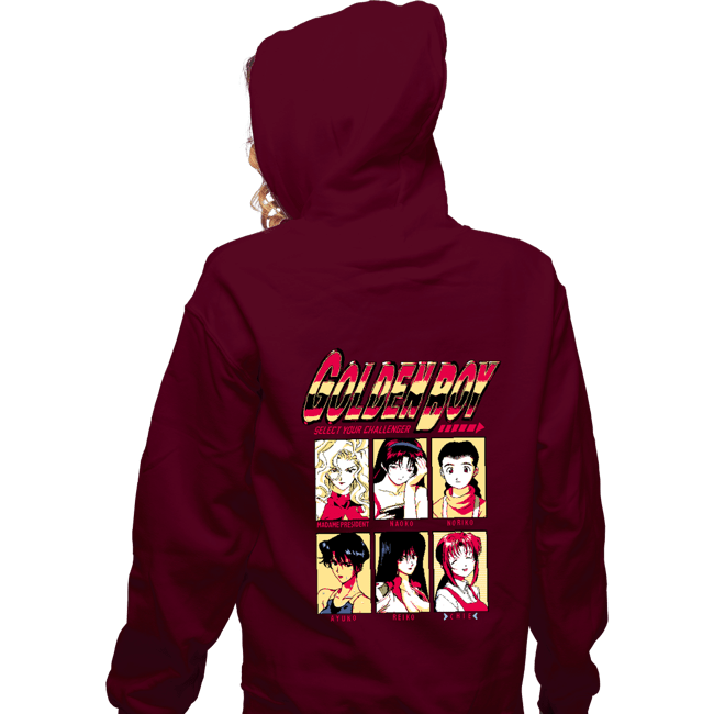 Daily_Deal_Shirts Zippered Hoodies, Unisex / Small / Maroon Golden Boy