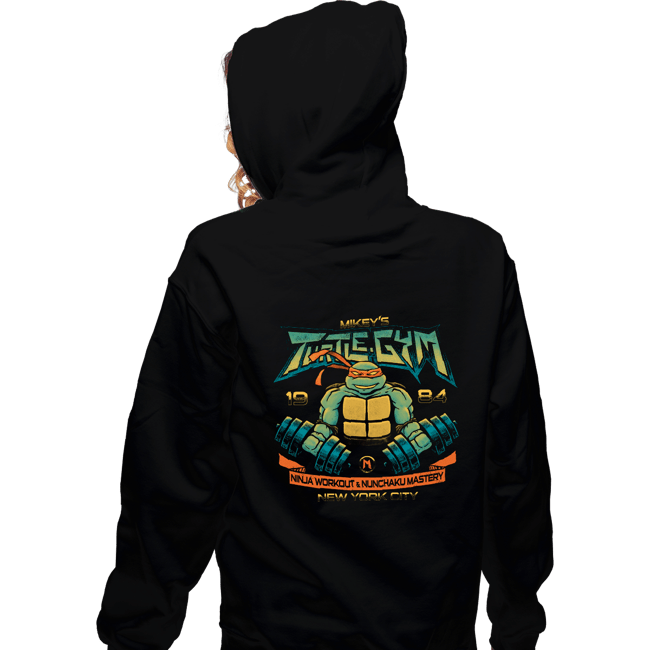 Daily_Deal_Shirts Zippered Hoodies, Unisex / Small / Black Mikey's Turtle Gym