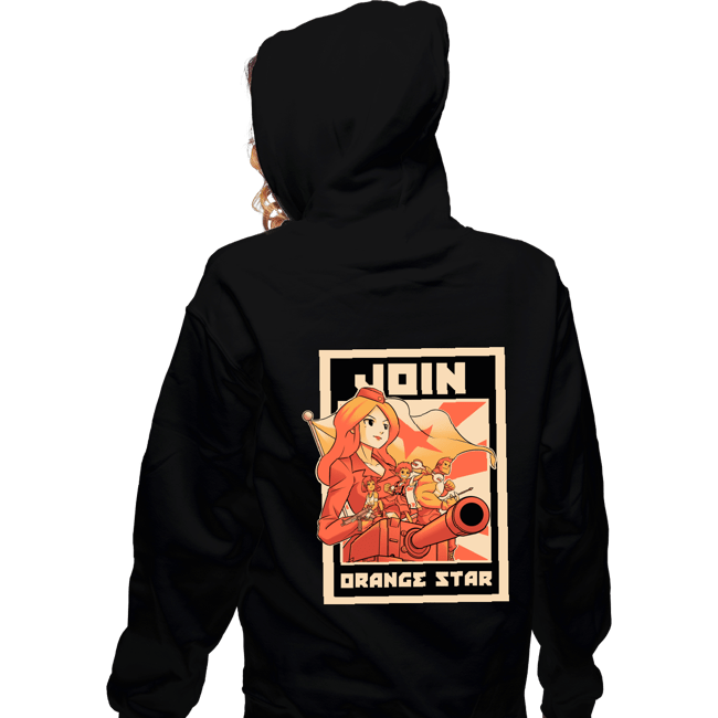 Shirts Zippered Hoodies, Unisex / Small / Black Orange Star Army