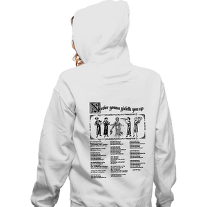 Daily_Deal_Shirts Zippered Hoodies, Unisex / Small / White Never Gonna Giveth
