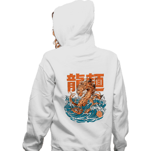 Daily_Deal_Shirts Zippered Hoodies, Unisex / Small / White Ramen Dragon