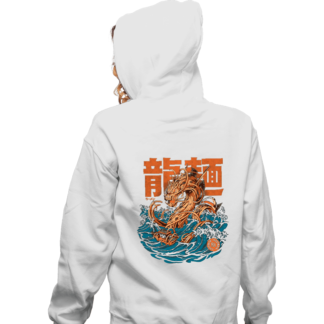 Daily_Deal_Shirts Zippered Hoodies, Unisex / Small / White Ramen Dragon
