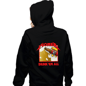 Daily_Deal_Shirts Zippered Hoodies, Unisex / Small / Black Drink 'Em All