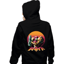 Load image into Gallery viewer, Secret_Shirts Zippered Hoodies, Unisex / Small / Black Retro Space Hunter
