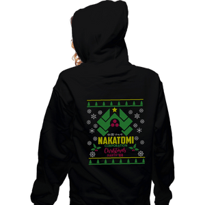 Daily_Deal_Shirts Zippered Hoodies, Unisex / Small / Black Nakatomi Party Sweater '88