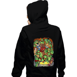 Daily_Deal_Shirts Zippered Hoodies, Unisex / Small / Black Pizza Fights And Stories
