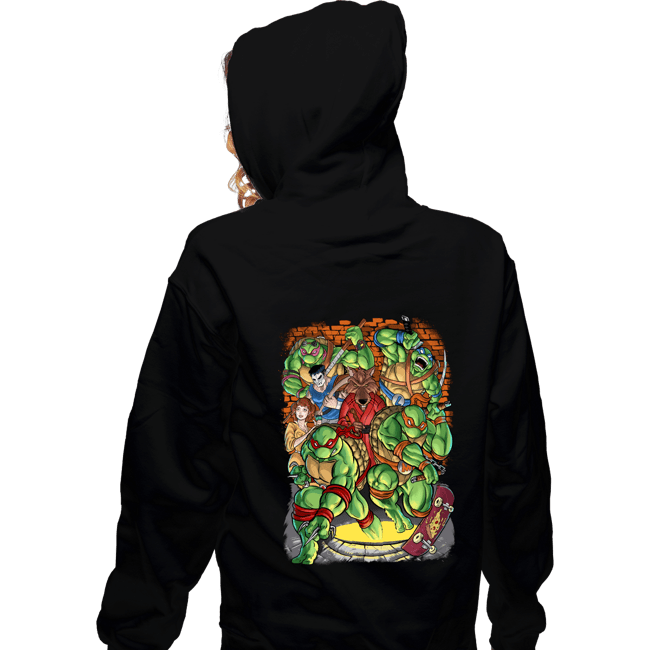 Daily_Deal_Shirts Zippered Hoodies, Unisex / Small / Black Pizza Fights And Stories