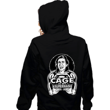 Load image into Gallery viewer, Daily_Deal_Shirts Zippered Hoodies, Unisex / Small / Black Cage Is My Superman
