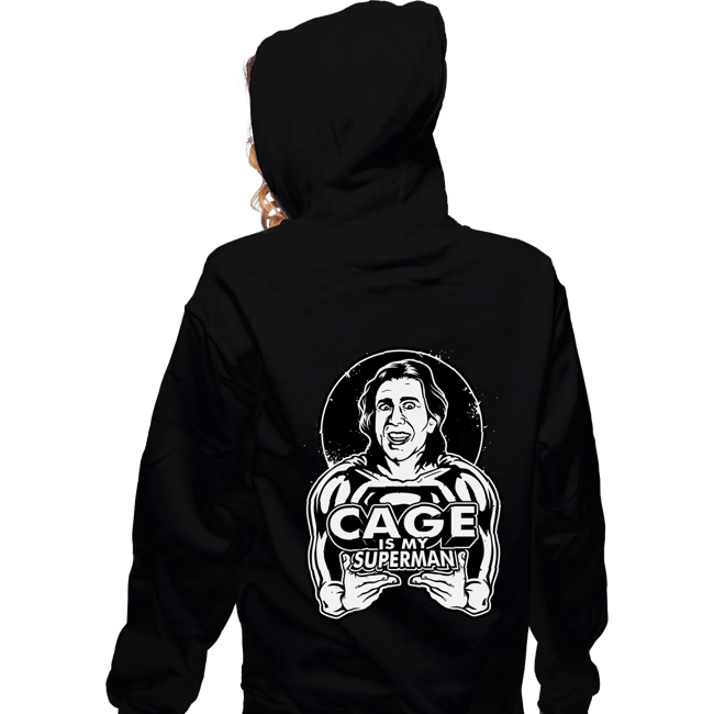 Daily_Deal_Shirts Zippered Hoodies, Unisex / Small / Black Cage Is My Superman
