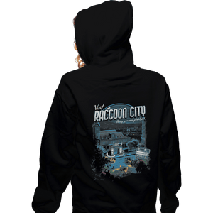 Shirts Zippered Hoodies, Unisex / Small / Black Visit Raccoon City