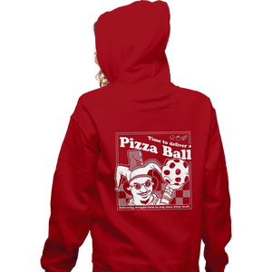 Daily_Deal_Shirts Zippered Hoodies, Unisex / Small / Red Pizza Ball