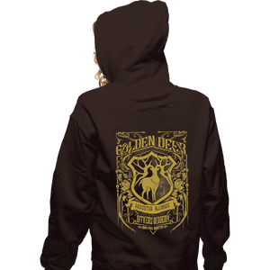 Shirts Pullover Hoodies, Unisex / Small / Dark Chocolate Golden Deer Officers Academy