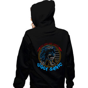 Daily_Deal_Shirts Zippered Hoodies, Unisex / Small / Black Ugly Sanic