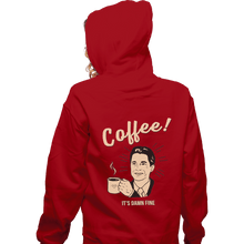 Load image into Gallery viewer, Shirts Zippered Hoodies, Unisex / Small / Red It&#39;s damn Fine Coffee
