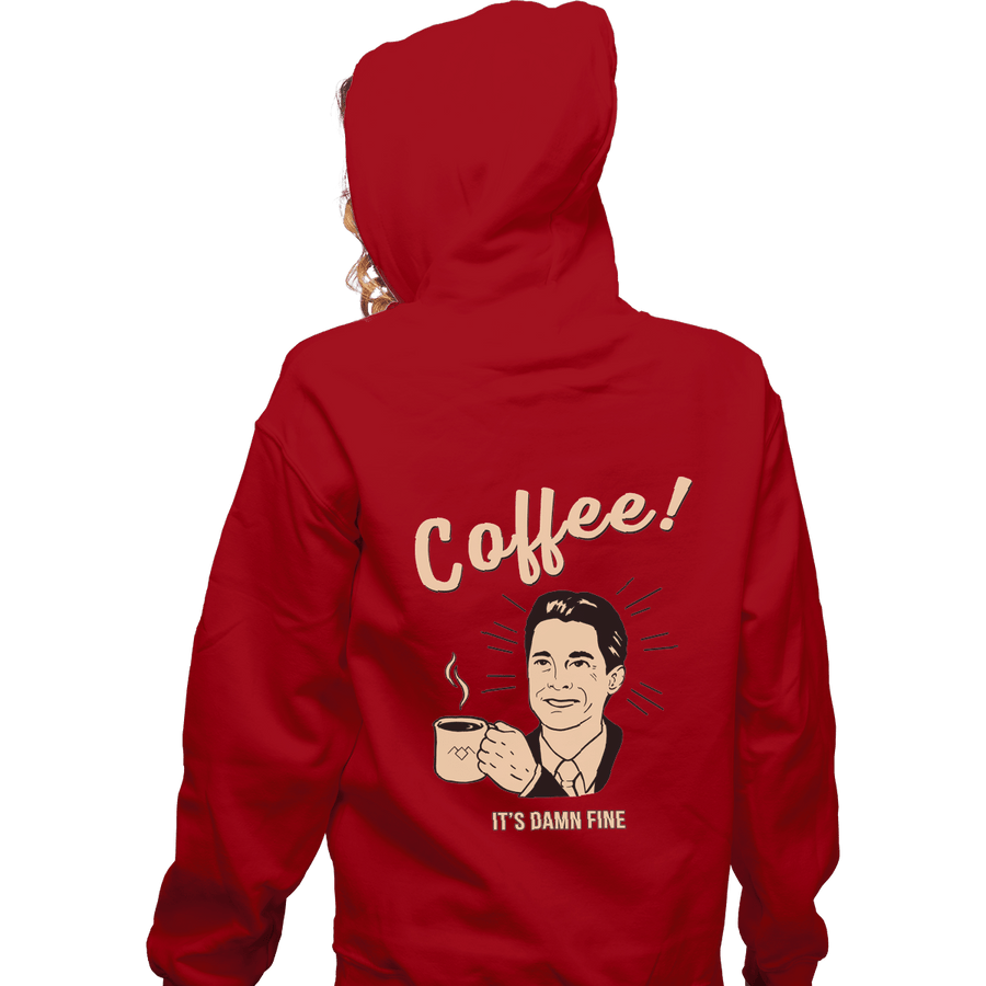 Shirts Zippered Hoodies, Unisex / Small / Red It's damn Fine Coffee