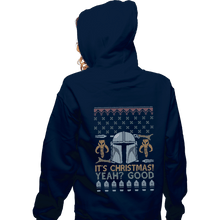 Load image into Gallery viewer, Shirts Pullover Hoodies, Unisex / Small / Navy Mandalorian Christmas

