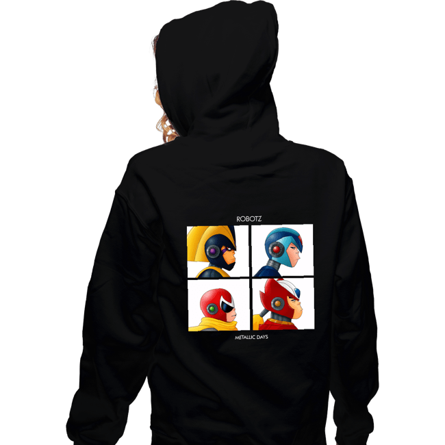 Secret_Shirts Zippered Hoodies, Unisex / Small / Black Robotz Metallic Dayz