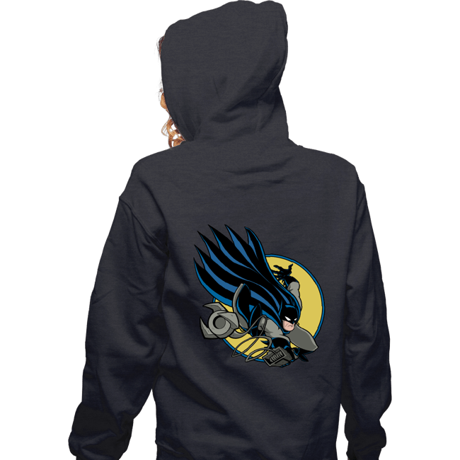 Daily_Deal_Shirts Zippered Hoodies, Unisex / Small / Dark Heather Bat 300