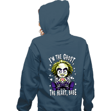 Load image into Gallery viewer, Daily_Deal_Shirts Zippered Hoodies, Unisex / Small / Indigo Blue I&#39;m The Ghost With The Heart
