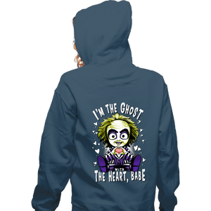 Daily_Deal_Shirts Zippered Hoodies, Unisex / Small / Indigo Blue I'm The Ghost With The Heart