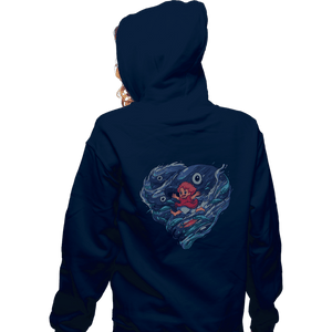 Shirts Zippered Hoodies, Unisex / Small / Navy Sea Heart