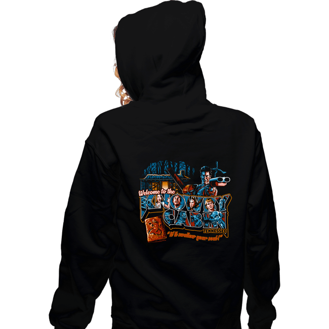 Daily_Deal_Shirts Zippered Hoodies, Unisex / Small / Black Welcome To The  Knowby Cabin