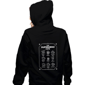 Shirts Pullover Hoodies, Unisex / Small / Black Superhero Cafe