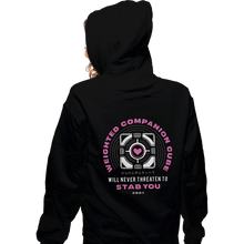 Load image into Gallery viewer, Shirts Zippered Hoodies, Unisex / Small / Black Companion Cube Emblem
