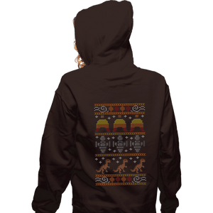 Daily_Deal_Shirts Zippered Hoodies, Unisex / Small / Dark Chocolate Shiny Christmas