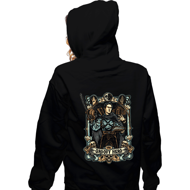 Daily_Deal_Shirts Zippered Hoodies, Unisex / Small / Black The Groovy Hero