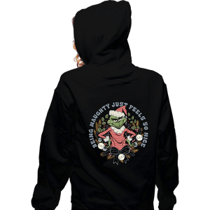 Daily_Deal_Shirts Zippered Hoodies, Unisex / Small / Black Naughty Grinch