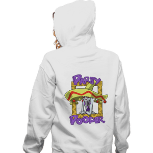 Shirts Zippered Hoodies, Unisex / Small / White Party Pooper