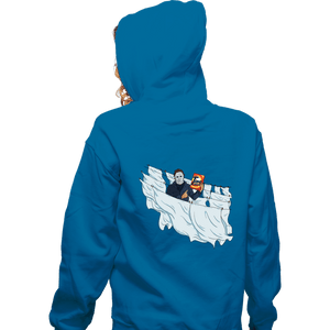 Daily_Deal_Shirts Zippered Hoodies, Unisex / Small / Royal Blue Slasher Time