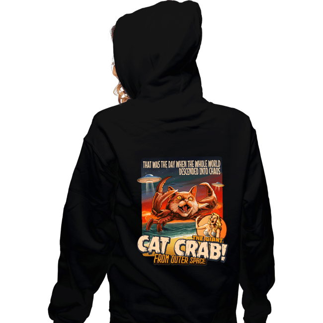 Secret_Shirts Zippered Hoodies, Unisex / Small / Black Cat Crab!