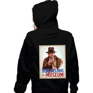 Daily_Deal_Shirts Zippered Hoodies, Unisex / Small / Black You Belong In A Museum