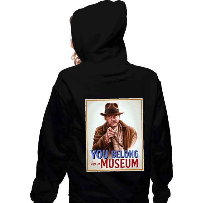Daily_Deal_Shirts Zippered Hoodies, Unisex / Small / Black You Belong In A Museum