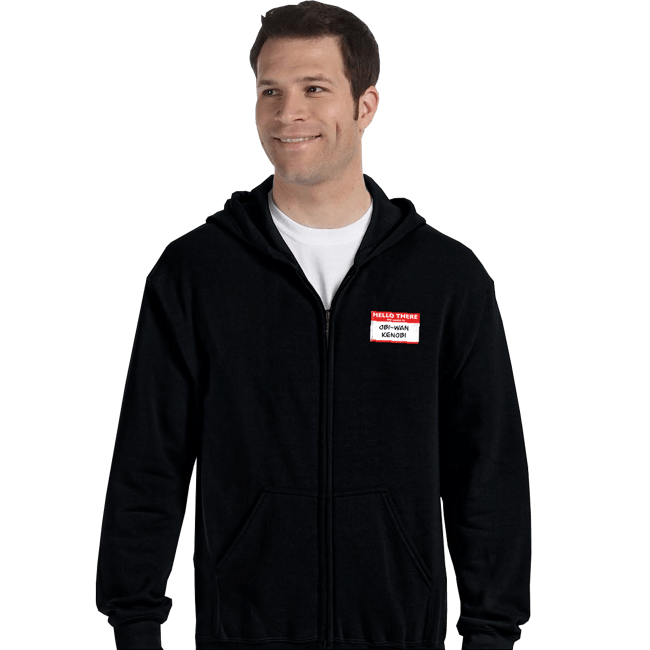 Secret_Shirts Zippered Hoodies, Unisex / Small / Black Hello There Kenobi