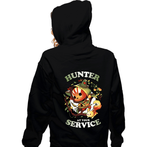 Daily_Deal_Shirts Zippered Hoodies, Unisex / Small / Black Hunter At Your Service