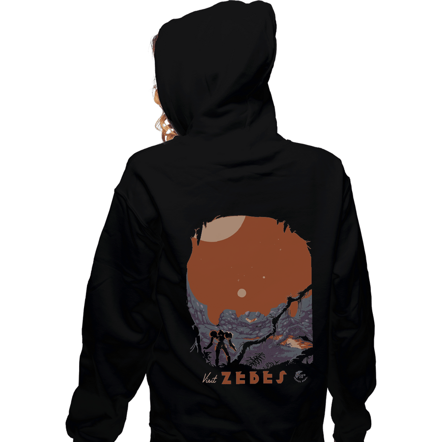 Shirts Zippered Hoodies, Unisex / Small / Black Visit Zebes