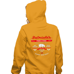 Secret_Shirts Zippered Hoodies, Unisex / Small / White Satriales Pork Market