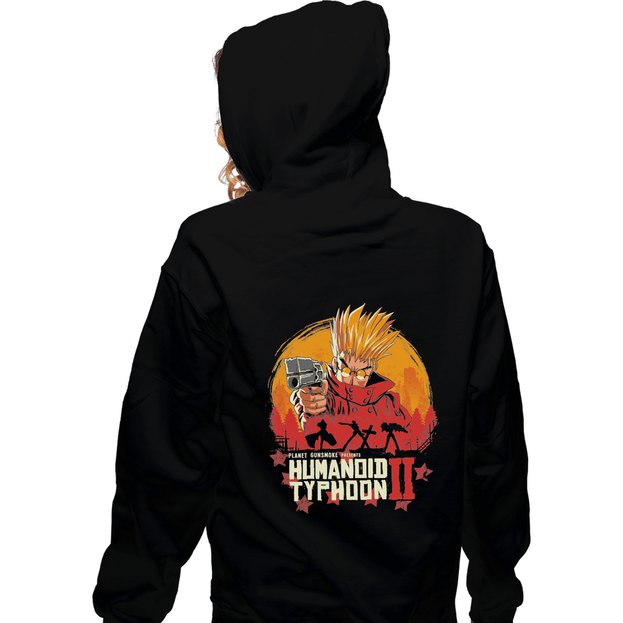 Shirts Zippered Hoodies, Unisex / Small / Black Red Humanoid Typhoon II