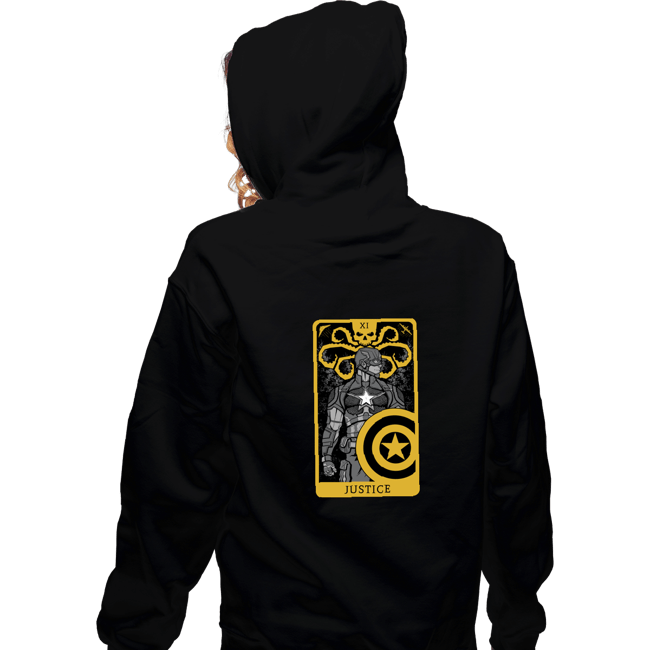 Shirts Zippered Hoodies, Unisex / Small / Black Tarot Justice