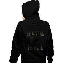 Load image into Gallery viewer, Shirts Zippered Hoodies, Unisex / Small / Black The Cake Is A Lie
