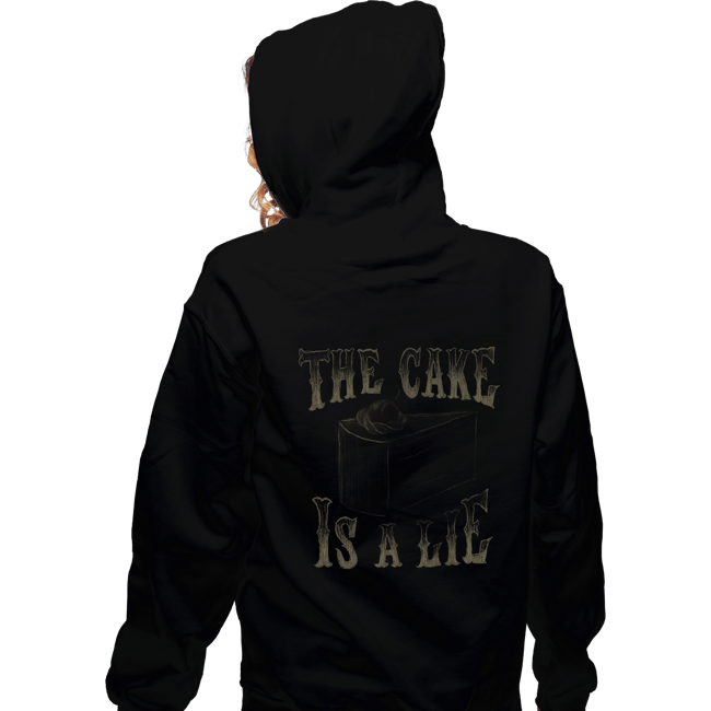 Shirts Zippered Hoodies, Unisex / Small / Black The Cake Is A Lie
