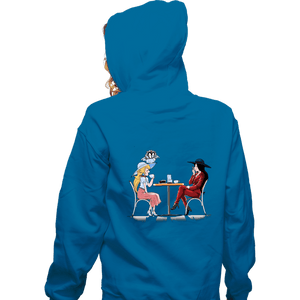 Shirts Zippered Hoodies, Unisex / Small / Royal Blue Peach And Pauline